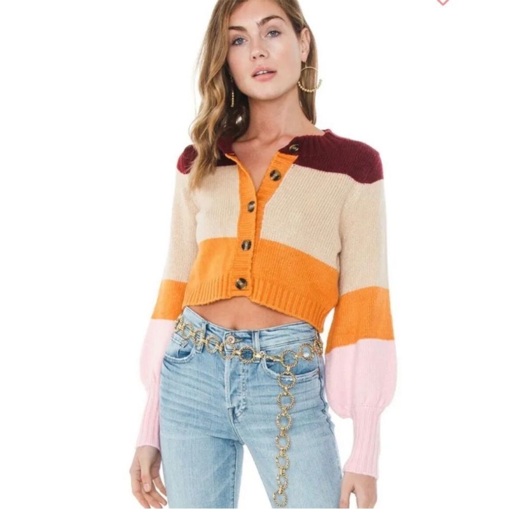 For Love & Lemons Hailey Striped Cardigan size XS